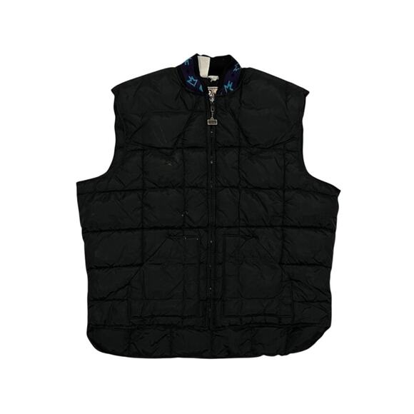 ★ Walls (Vintage) Black Full-Zip Quilted Puffer Vest w/ Collar Design ★ - Picture 1 of 7